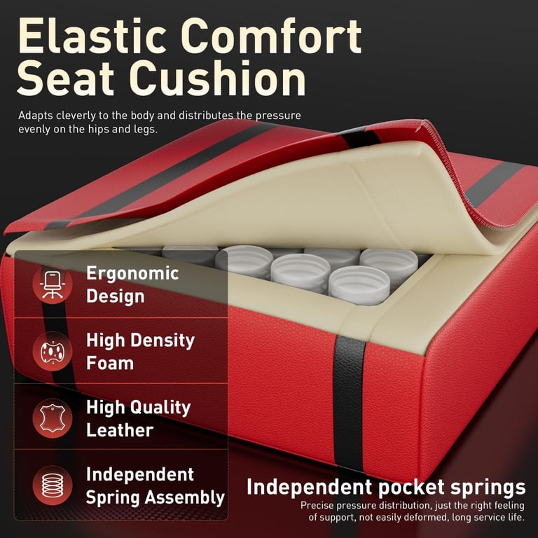 Hldirect Ergonomic Gaming Chair, Black & Red with Pocket Springs photo 5