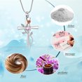 thumbnail image 2 of Rose Flower w/ Birthstone Cross Urn Pendant Memory Necklace for Cremation Ashes Keepsake Beautiful Elegant Women's Memorial Jewelry, 2 of 6