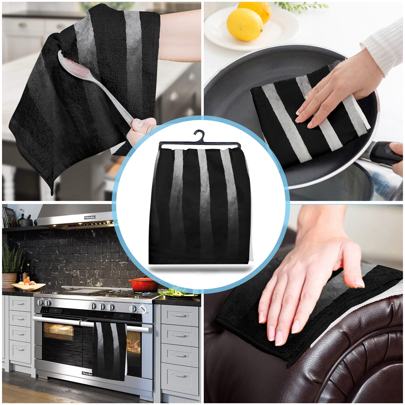 Zebra Black And White Stripes Closeup Kitchen Towels Household Kitchen ...