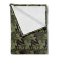 thumbnail image 2 of Khaki Soft Flannel Fleece Throw Blanket, Repeating Pattern with Stain Look Camouflage Motif, Cozy Plush for Indoor and Outdoor Use, 60" x 80", Army Green Slate Brown, by Ambesonne, 2 of 5