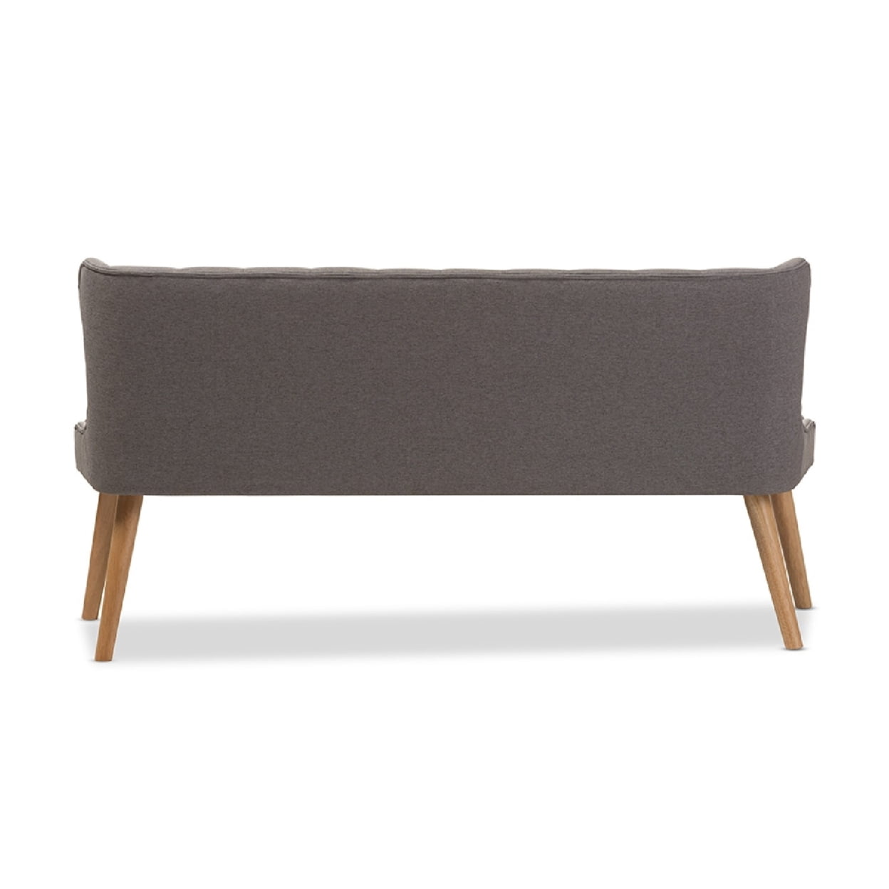 Wholesale Interiors Baxton Studio Melody Mid-Century Modern Grey Fabric and Natural Wood Finishing 3-Seater Settee Bench