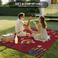 thumbnail image 4 of Outdoor Rug 6x9 ft 4th of July Waterproof Outdoor Patio Rug Mat Non Slip Outside Area Rugs Carpet for RV,Camping,Porch,Deck,Pool,Balconybackyard,Patriotic Sunflower Red Navy Blue, 4 of 9