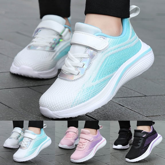 Gaexia Girls Fashion Mesh Lace Up Sneakers Casual Comfortable Running Shoes Children