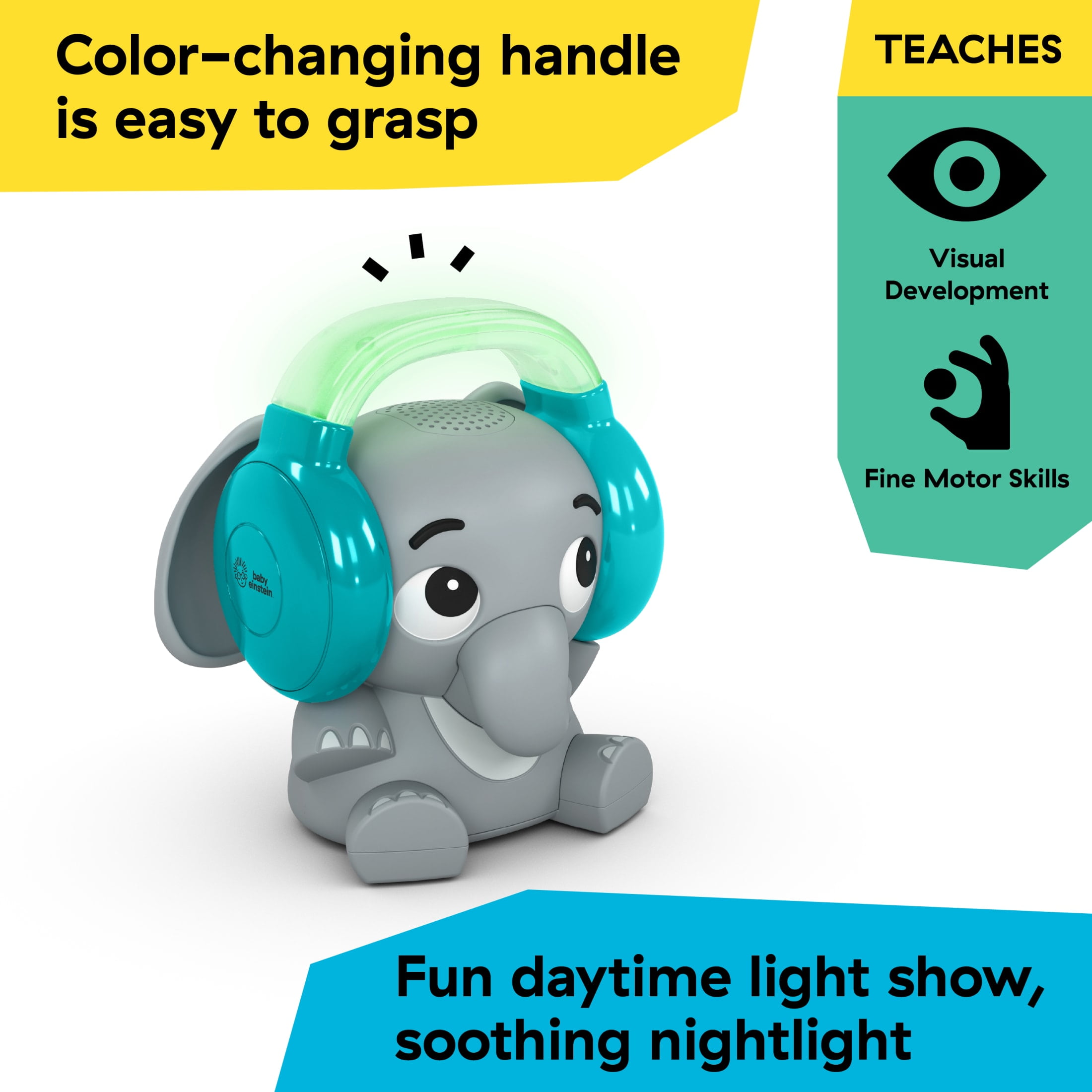 Earl the Elephant Bluetooth Soother Sound Machine, Stream Music + Night Light, Infant to Toddler