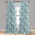 thumbnail image 5 of Ambesonne Vintage Curtains, Monochrome WildFlowers, Pair of 28"x95", Charcoal Grey Pale Blue, 5 of 5