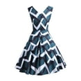 thumbnail image 3 of IROINNID Women's A-Line Dress V-Neck Sleeveless Comfy Vintage Regular Party Swing Dress Printed Knee-Length Dress, 3 of 6
