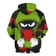 thumbnail image 3 of Looney Tunes Marvin The Martian Hoodie 3D Print Pullover Hooded Long Sleeve Sweatshirts Tops Blouse with Pocket for Mens Womens, 3 of 7