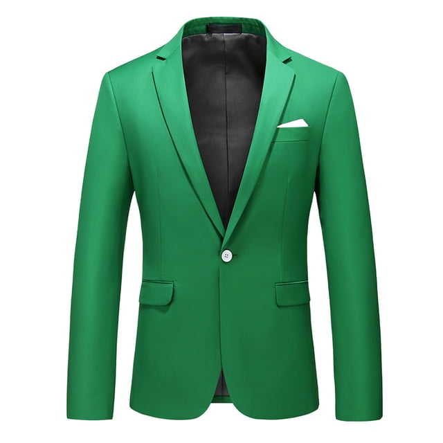 Jackets for Men, Casual Solid Lapel Long Sleeved Button Business Wedding Suit Jacket with Pockets, Men's Jacket