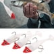 thumbnail image 5 of Paquete de 3 uds. De señuelos de pesca con cabeza roja y cuerpo blanco, cebo suave empaquetado, 5 of 8