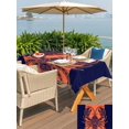 thumbnail image 6 of 52x70 Inch Outdoor Tablecloth with Umbrella Hole Zipper Rectangle Lobster Navy Blue Rectangular Tablecloths Outside Waterproof Boho Tropical Orange Stripe Summer Patio Table Cover for Picnic Party, 6 of 8
