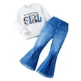 thumbnail image 1 of Odeerbi 3-7 Años Niñas Conjuntos de Algodón de Manga Larga Sudadera Acampanados Jeans de Dos Piezas Conjunto de Pantalones de Mezclilla Conjunto de Dos Piezas Pantalón Vaquero, 1 of 7