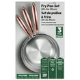thumbnail image 2 of Kitchen Star 3 Ply Series Stainless Steel Fry Pan Set, 20-26-30 cm, Gold Handle, Easy Cleanup, 2 of 5