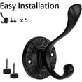 thumbnail image 4 of 5pcs Black Coat Hooks Wall Mounted Coat Hooks Farmhouse Matte Black Wall Hooks with Screws Metal Matte Black Towel Hooks for Bathrooms Entryway Hooks for Hanging Coats, Keys, Hats, Scarves, Robe, Bags, 4 of 17