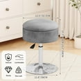 thumbnail image 2 of ACEQLYT® 360° Swivel Vanity Stool Chair with Storage, Height Adjustable Makeup Stool for Vanity Bathroom Bedroom, Gray Velvet Round Ottoman C104, 2 of 3