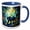 Blue/White, variant on 3drose, Black Panther Animal in Wild Jungles. Elegant Decorative Art Gift, 15oz Mug