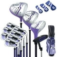 thumbnail image 1 of Costway Juego completo de palos de golf para mujer, paquete de palos de golf con capucha para lluvia, mano derecha, morado, 1 of 3
