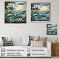thumbnail image 4 of Designart "Blue White Ocean Rhapsody" Nautical & Beach Floater Framed Canvas Print, 4 of 7