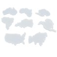 thumbnail image 1 of Lot de 8 moules en silicone réutilisables en forme de continents, brillants et flexibles, 1 of 4