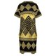 thumbnail image 4 of Meandro griego - Vestido de bolsillo suelto en negro y dorado con clave griega, vestido de verano, vestido de noche diario, vestidos de noche para mujer, 4 of 6
