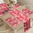 thumbnail image 2 of Ambesonne Valentines Day Table Runner & Placemats, Romantic Day Hearts, Placemat 4 pcs + Runner 12"x90", Dark Coral and Pink, 2 of 2