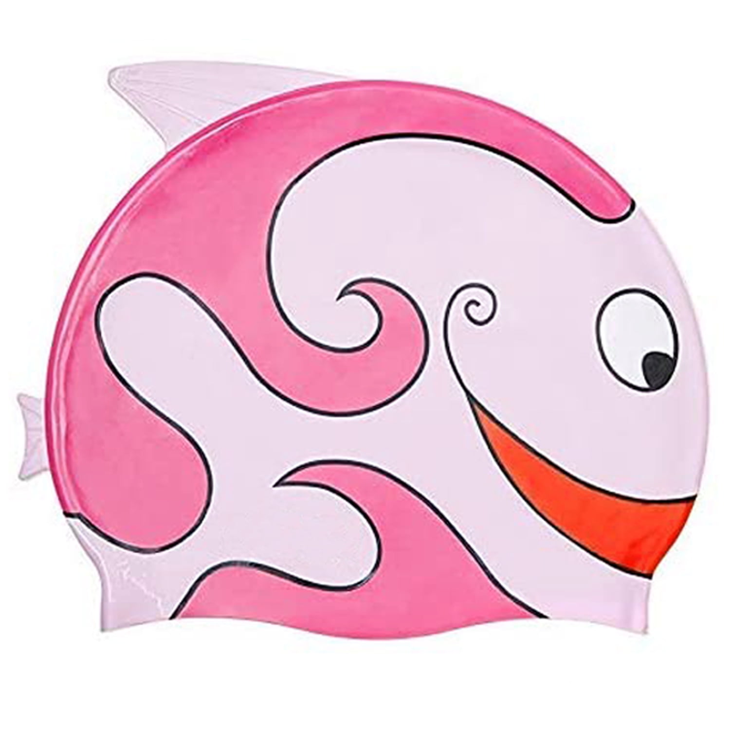 Unisex Silicone Swimming Bathing Cap for Kids, Waterproof Hat with Fun