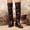 Brown, variant on Womens Flodover Boots, Faux PU Leather Ponint Toe Chunky Heels Over-Knee Slouch Tall Boots Black US7