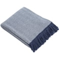 thumbnail image 5 of SAOL Herringbone Throw Blanket 100% Premium Super Soft Merino Wool 75" x 57" Fringe Ends from Ireland, 5 of 6