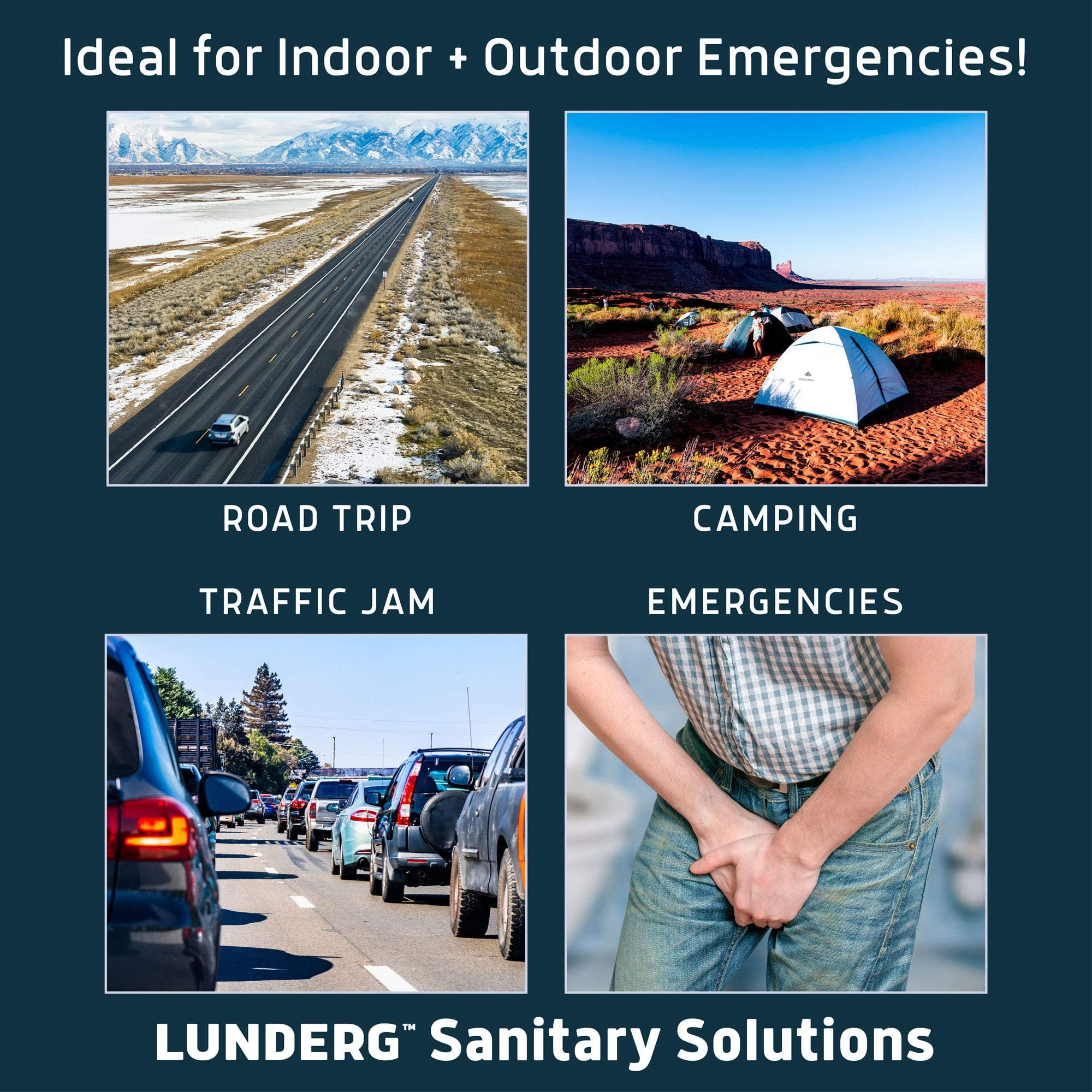 Lunderg Disposable Urine Bags for Men with Super Absorbent Pad - Value Pack 40 Count - Disposable & Portable - For travel, Car Pee Bag or Pocket Toilet for Emergency & Camping. Help Yourself Anywhere