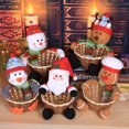 thumbnail image 4 of Bewildely Cesta de almacenamiento de dulces de Feliz Navidad, decoración de para el hogar, organizador de muñecos de nieve, cestas, bolsa Kits de decoración para fiestas L'omino di pan di zenzero L, 4 of 6