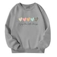 thumbnail image 2 of Kiijoy Big Girls Crew Neck Sweatshirt Hearts Print Fall Casual Pullover, Sizes 11-12, 2 of 5