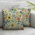thumbnail image 3 of Abstract Yellow Flower Throw Pillow Cushion CoversColorful Floral Green Branches Blue Leaves Red Fruit Spring Modern Decorative Square Accent Pillow Case, 3 of 5