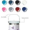 thumbnail image 3 of 30 Oz Flip Tumbler with Handle, Lid & Straw | Reusable Purple Butterfly Travel Mug | Insulated Coffee Cup & Water Bottle | Gift for Women, Teens, Bridesmaids, 3 of 6