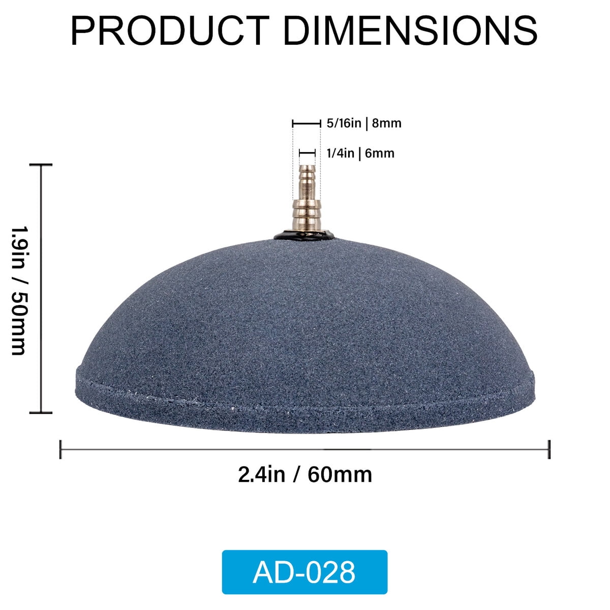 Aqua Dream Air Stone 2.4 Inch Dome Diffuser for Fish Tank Aquarium Air Pump