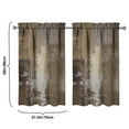 thumbnail image 4 of Vintage Brown Matte Color Blocks Tier Kitchen Curtains for Bathroom Living Rod Pocket Window Drapes 28"x39" 2 Panels Window Treatment Tiers, 4 of 4