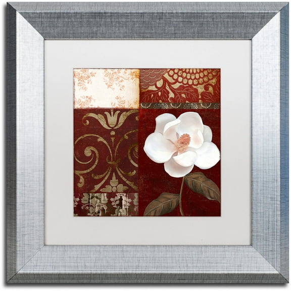 Trademark Fine Art "Flores Blancas IV" Canvas Art by Color Bakery White Matte, Silver Frame