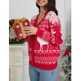 thumbnail image 3 of Yesfashion Womens Christmas Casual Lightweight Long Sleeve Open Front Cardigan Sweaters, 3 of 8