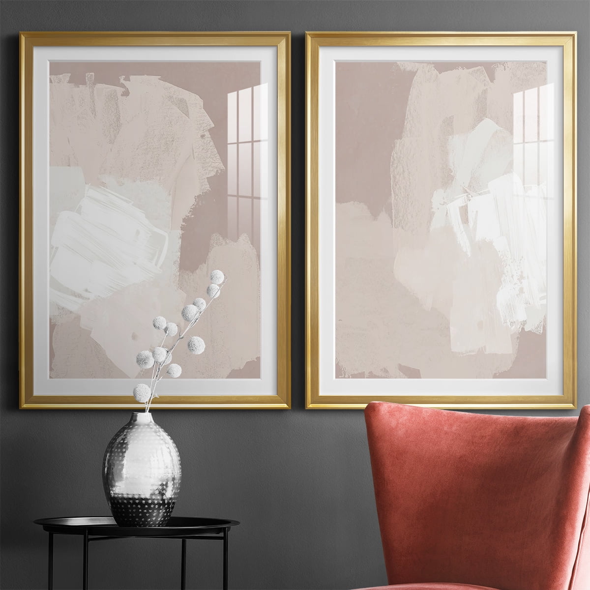 Wexford Home Cloud Slate I Premium Framed Print, 26.5" x 36.5" - Ready to Hang, Gold (Set of 2)