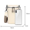 thumbnail image 4 of Bolsa bandolera de cuero de vaca Mini de hombro simple para mujer (Beige) Likrtyny Para Estrenar, 4 of 4