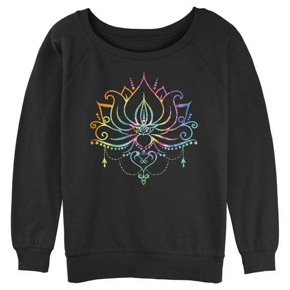 Junior's Lost Gods Rainbow Lotus Blossom Sweatshirt
