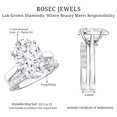 thumbnail image 6 of Rosec Jewels 5 Ct Lab Grown Diamond Big Engagement Ring with Band - IGI Certified Oval Wedding Ring Set for Women - E-VS1 Quality, 18K White Gold, US 13.00, 6 of 9