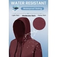 thumbnail image 4 of American Trends Plus Size Women Waterproof Rain Jacket with Hood Packable Lightweight Windproof Raincoat with Pockets Wine Red 3XL, 4 of 7