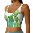 thumbnail image 2 of Sigee Cartoon Cactus for Womens' Sports Vest with Performance Stretch and Quick Dry Fabric, High Elasticity Running Bra Workout Crop Tank Tops Large, 2 of 9