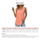 thumbnail image 5 of Camiseta sin mangas plisada para mujer, Color puro, elegante, transpirable, informal, de verano, sin mangas, 5 of 5
