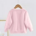thumbnail image 4 of Sriper Kids Solid Color Fleece Cardigan Knitted Round Neck Sweater for Boys Girls Long Sleeve Warm Pullover Soft Yarn for Fall Winter Casual Everyday Wear Ages 2-11 Ropa Para Pink 5-6 Years, 4 of 5