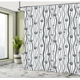 thumbnail image 4 of Ambesonne Retro Shower Curtain, Whimsical Linear Ornament Art, 69"Wx70"L, Charcoal Grey White, 4 of 4