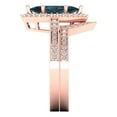 thumbnail image 3 of Clara Pucci 14K Rose Gold 2.4875 Natural London Blue Topaz Engraveable Engagement Ring + Wedding Band Set, 3 of 7