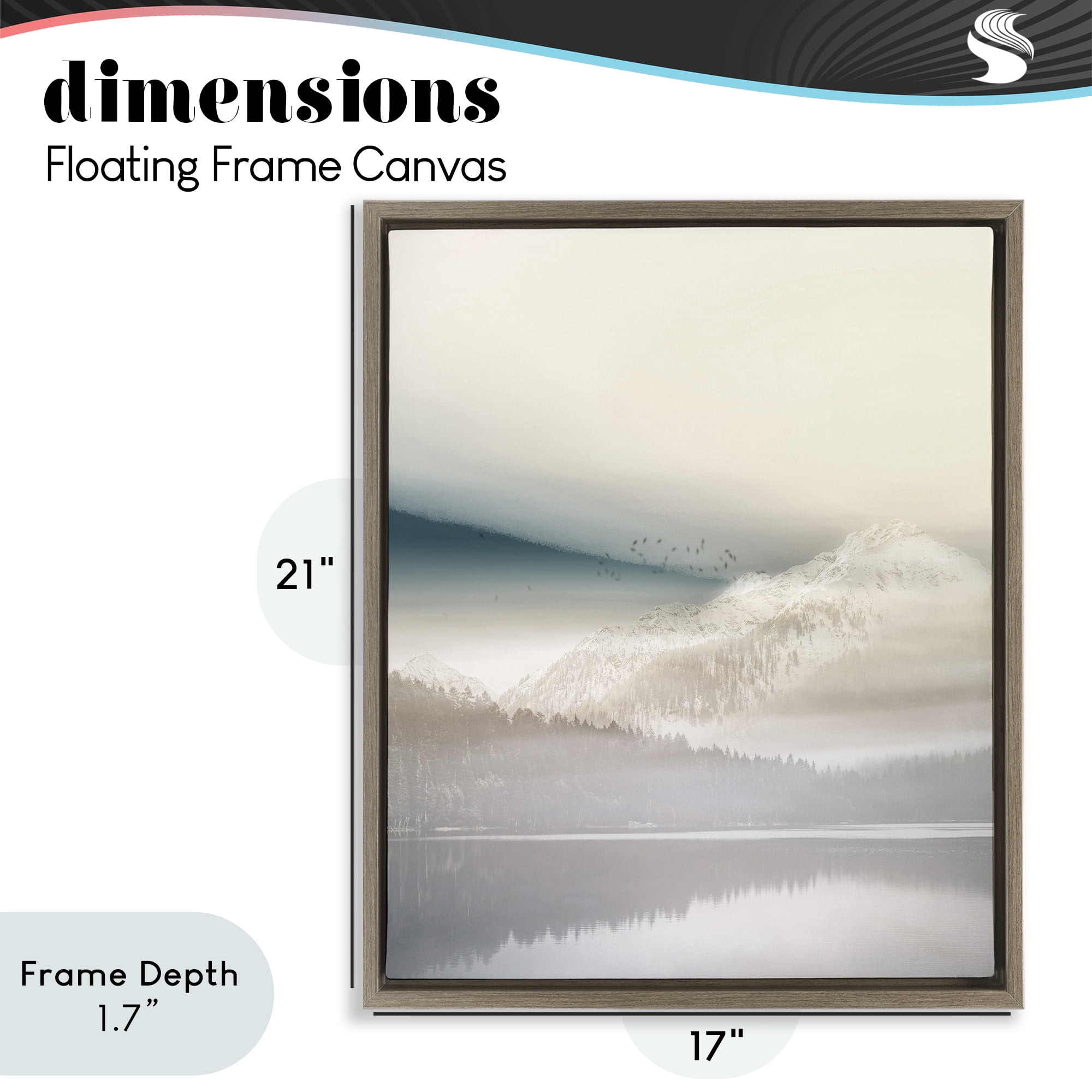 Stupell Industries Mountainous Vanilla Landscape Brown Framed Floater Canvas Wall Art, design by Gemma Bardot