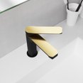 thumbnail image 3 of ANZZI Single Handle Single Hole Bathroom Faucet With Pop-up Drain in Matte Black & Brushed Gold, 3 of 8