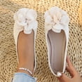thumbnail image 2 of SuTry Women's Round Toe Flats Slip On Flower Decor Soft Comfortable Casual Walking Shoes(38), 2 of 9
