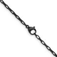 thumbnail image 3 of Auriga Fine Jewelry Stainless Steel Black IP-plated 2.2mm 18" Fancy Box/Paperclip Chain for Women, 3 of 5